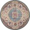 Homeroots 5 ft. Round Pink & Blue Floral Medallion Area Rug 385532 - alternate 1